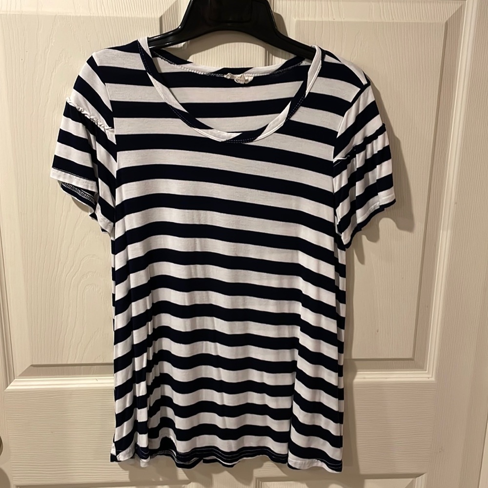 Navy/white stripped flowy top.  Size small.